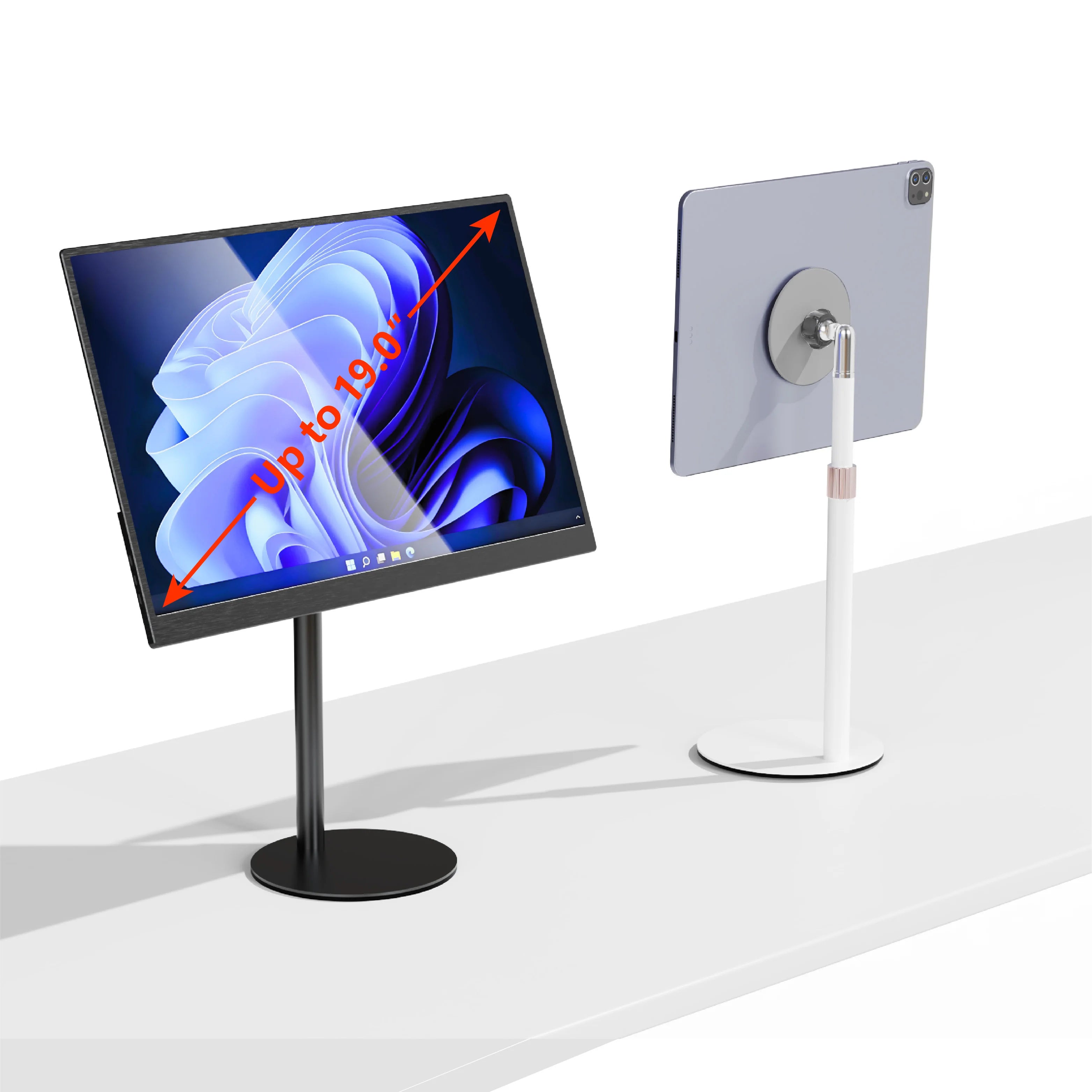 Kimdoole Portable Monitor Height Adjustable Retractable Desktop Magnetic Stand