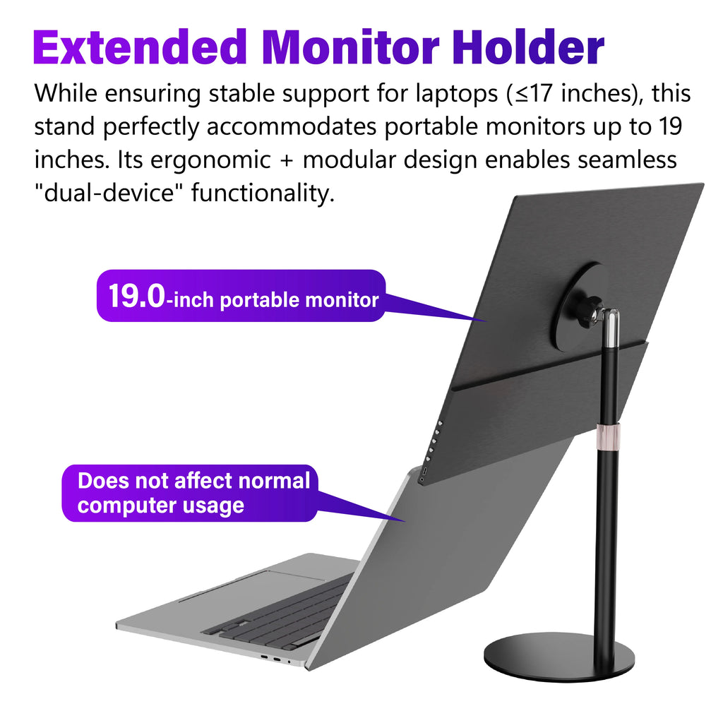 Kimdoole Portable Monitor Height Adjustable Retractable Desktop Magnetic Stand
