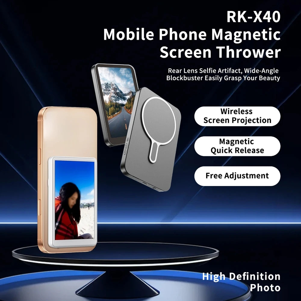 Wireless Magnetic Vlog Mobile Phone Selfie Monitor Screen