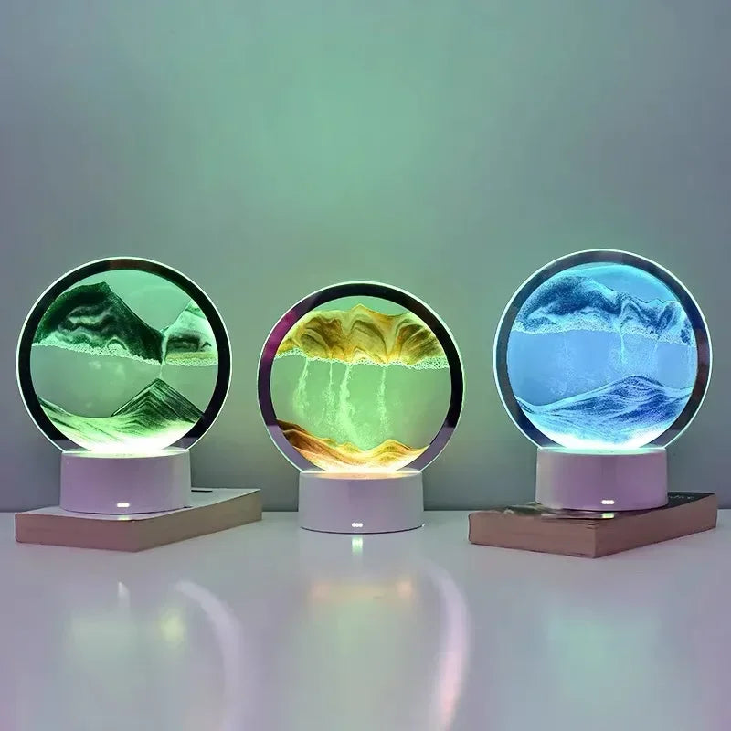 LED RGB Hourglass Light 16 Colors 3D Sandscape Lamp