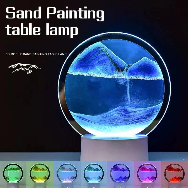 LED RGB Hourglass Light 16 Colors 3D Sandscape Lamp